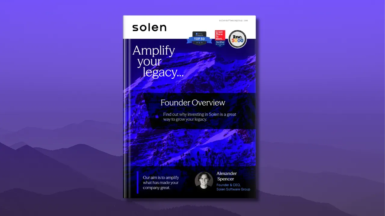 Book cover with Solen branding