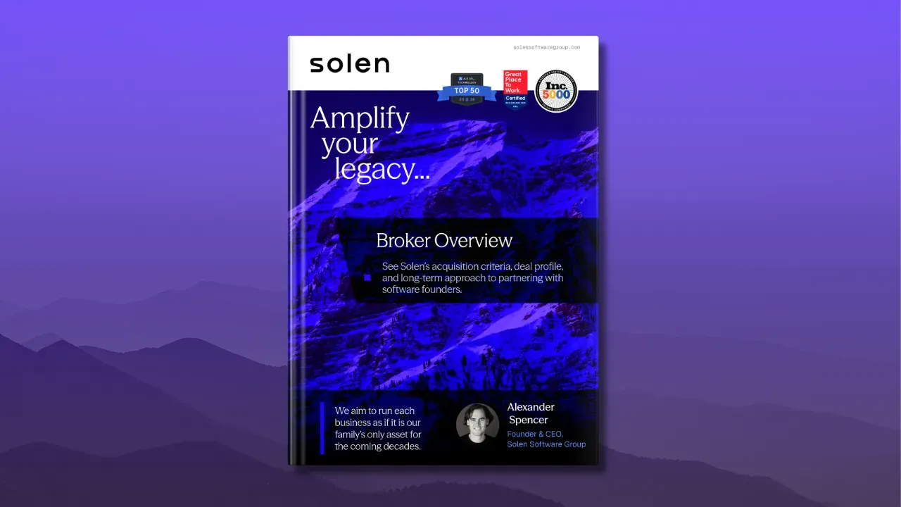 Book cover with Solen branding